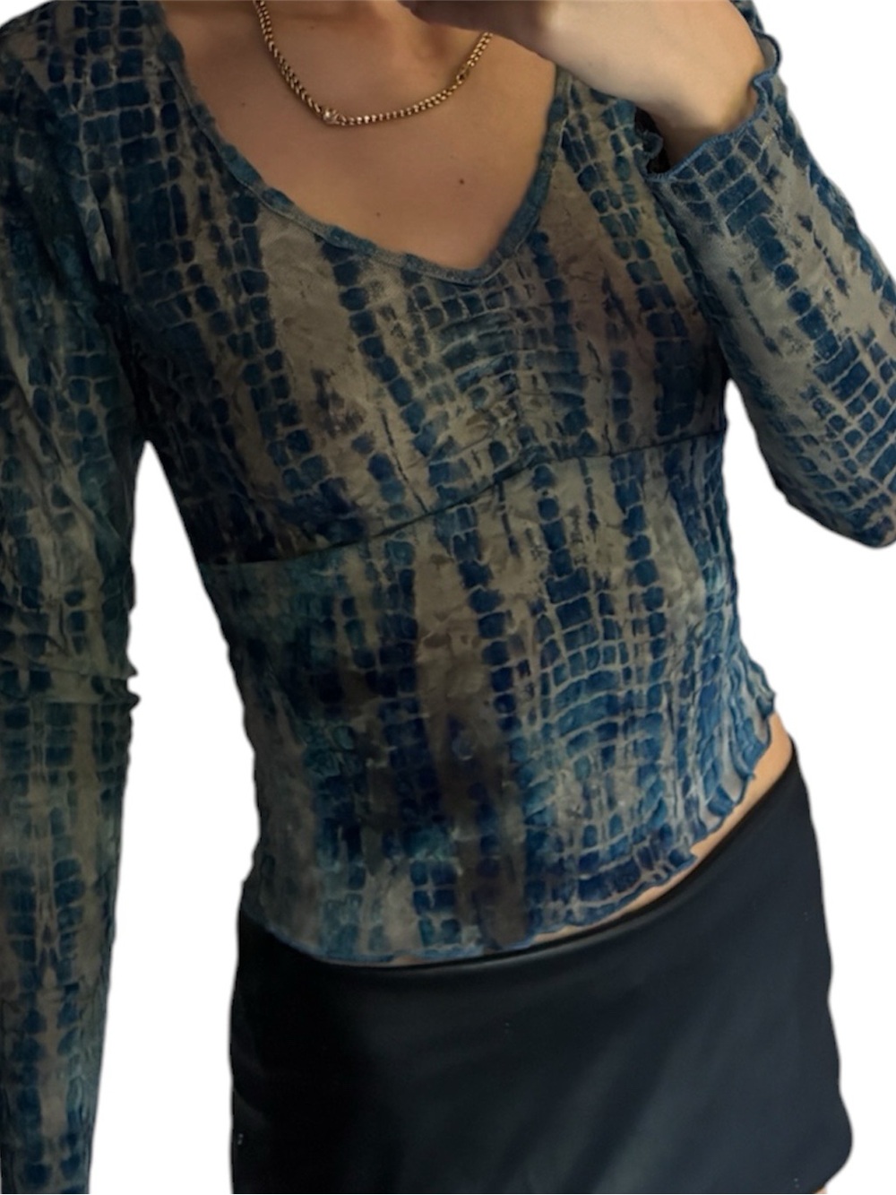 Moa Moa Blue Sheer Long Sleeve XS